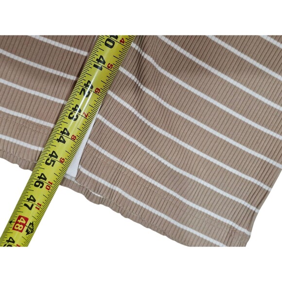 Ann Taylor Weekend V-neck Sheath Dress Striped Bodycon Midi Button Down Petite L - Picture 11 of 16